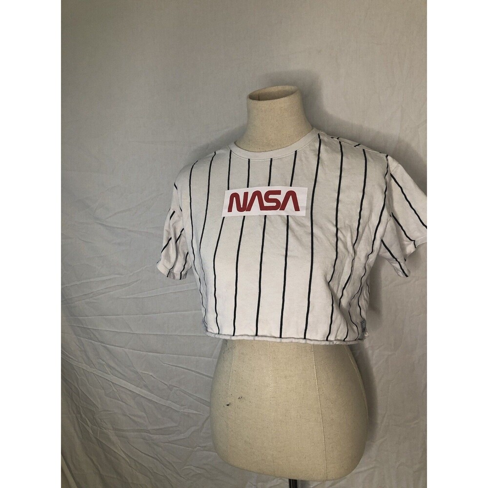 Forever 21 NASA Stripped Crop Top Size Small